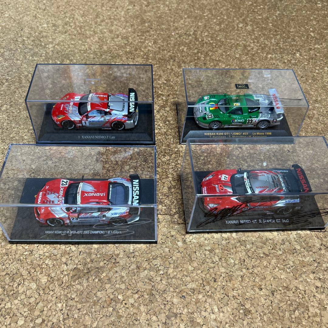 XANAVI NISMO GT-R他 本山哲 直筆サイン入りミニカー 4台セット