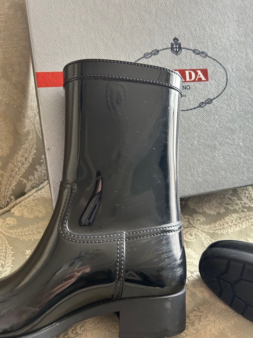 PRADA プラダ　レインシューズ　36 黒　 22.5 23