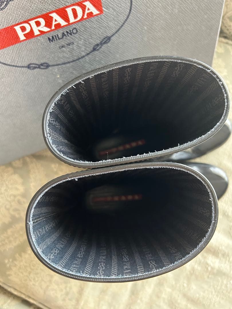 PRADA プラダ　レインシューズ　36 黒　 22.5 23
