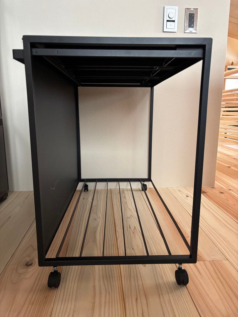 【美品】tower 山崎実業 蓋付き ダストワゴン 45L 3分別 ブラック