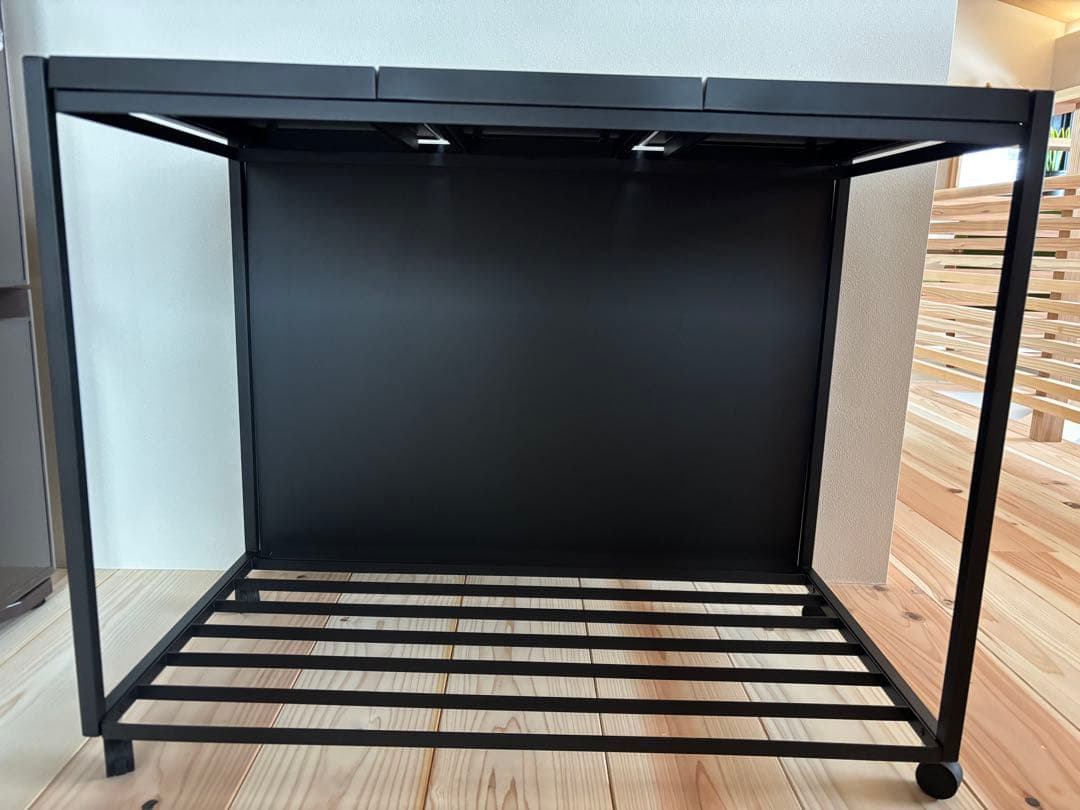 【美品】tower 山崎実業 蓋付き ダストワゴン 45L 3分別 ブラック