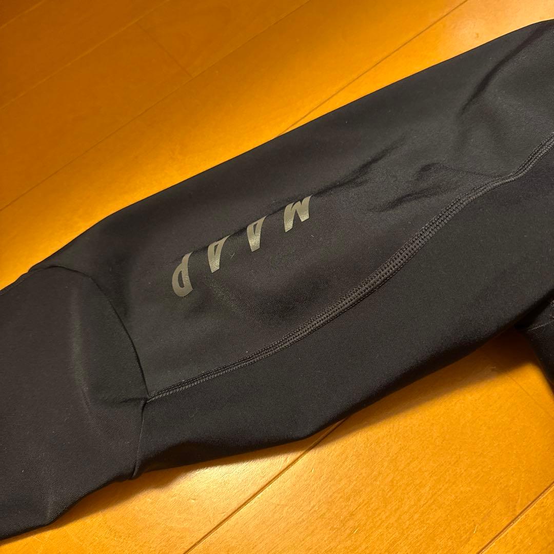  ブラック ビブタイツ　レディースS 裏起毛