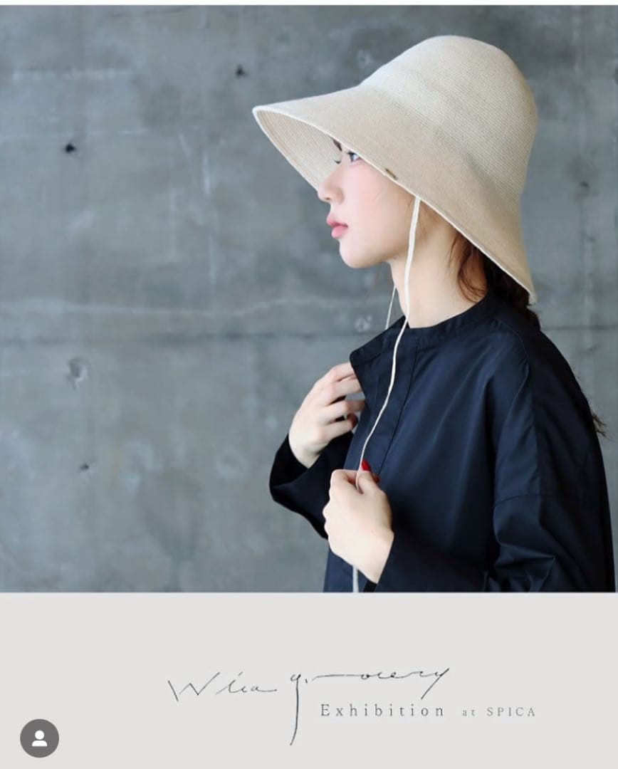 wicagrocery　アバカハット　サイズM ivory麦わら帽子