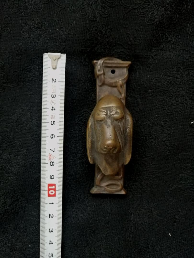 英国アンティーク　1930〜　ブラッドハウンド小さな真鍮製のドアノッカー 希少