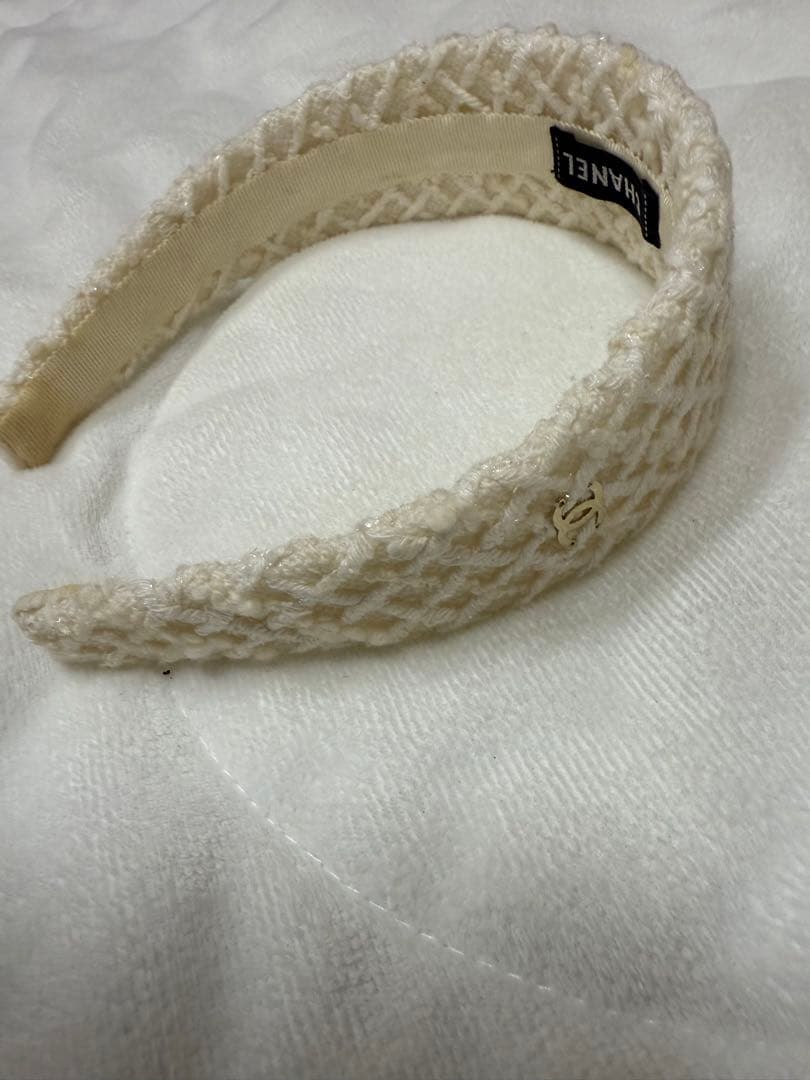 シャネル CHANEL カチューシャ エクリュ ツイード