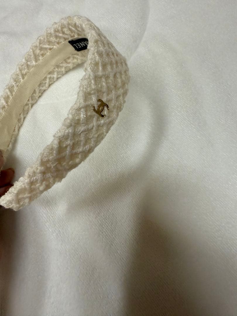 シャネル CHANEL カチューシャ エクリュ ツイード