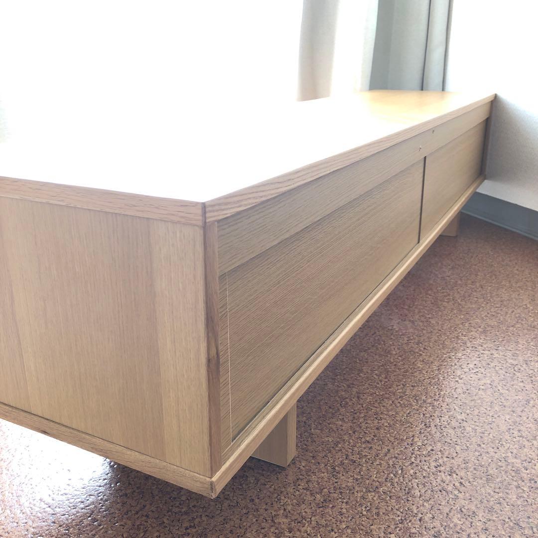 無印良品 オーク材 ＡＶラック 薄型 （引戸）150cm【廃盤品】