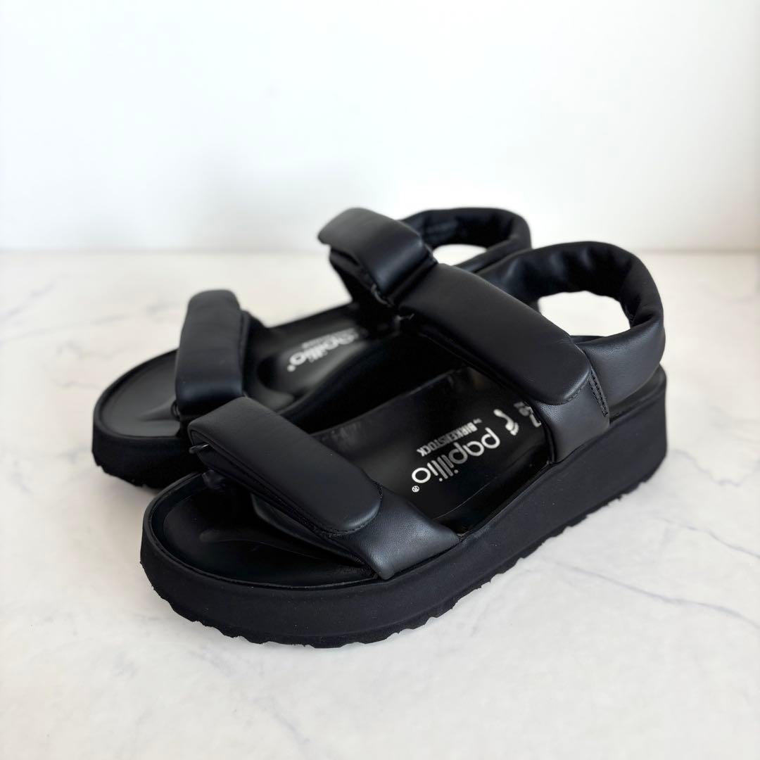 美品 ビルケンシュトック 37 パピリオ セダ サンダル ブラック