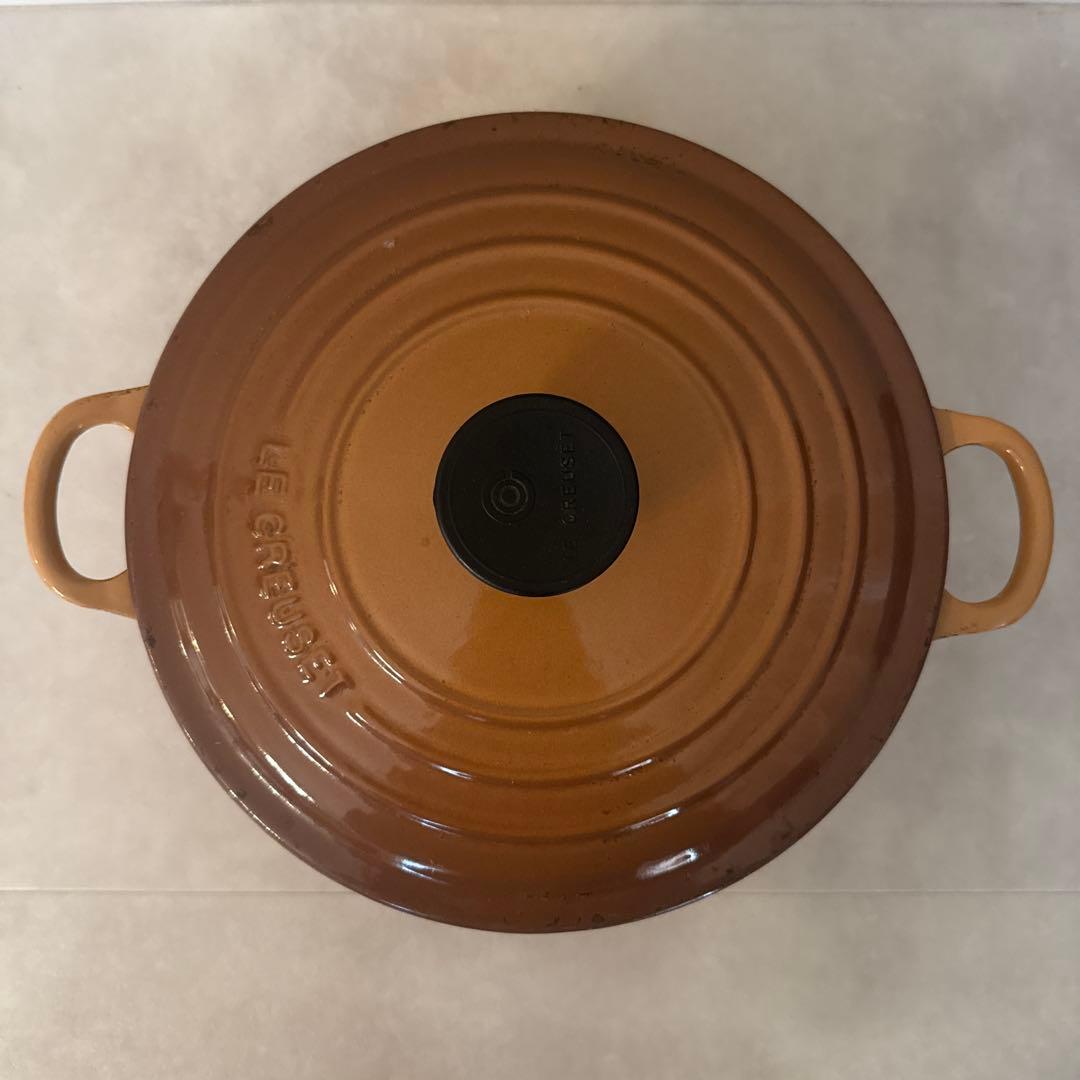 ビンテージLE CREUSET 両手鍋 希少色　キャラメルブラウン　24cm
