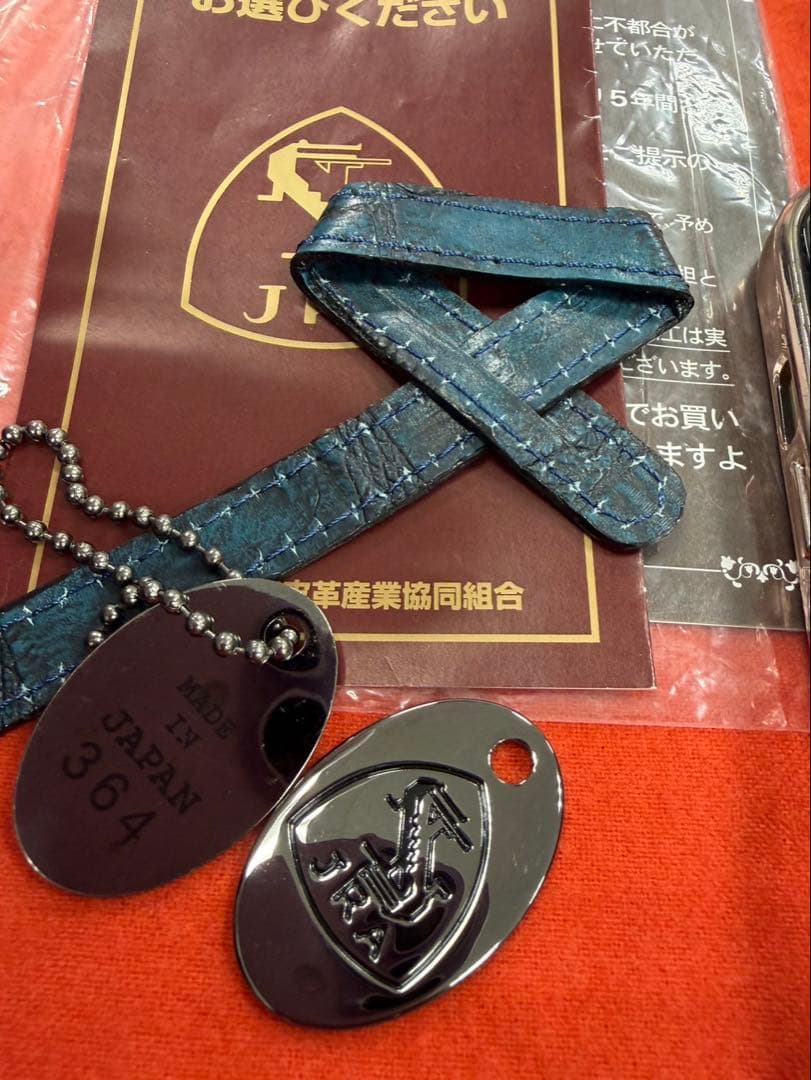 S*中様 Pear クロコダイル風バッグ 青