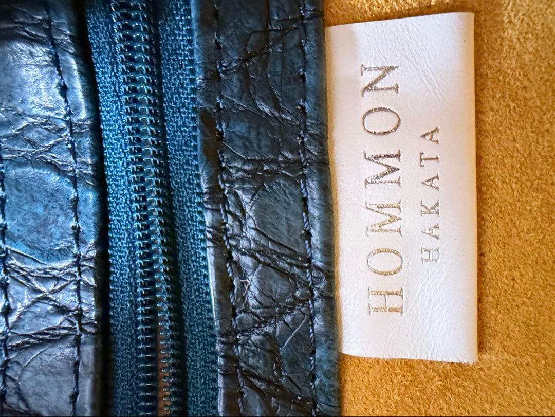 S*中様 Pear クロコダイル風バッグ 青