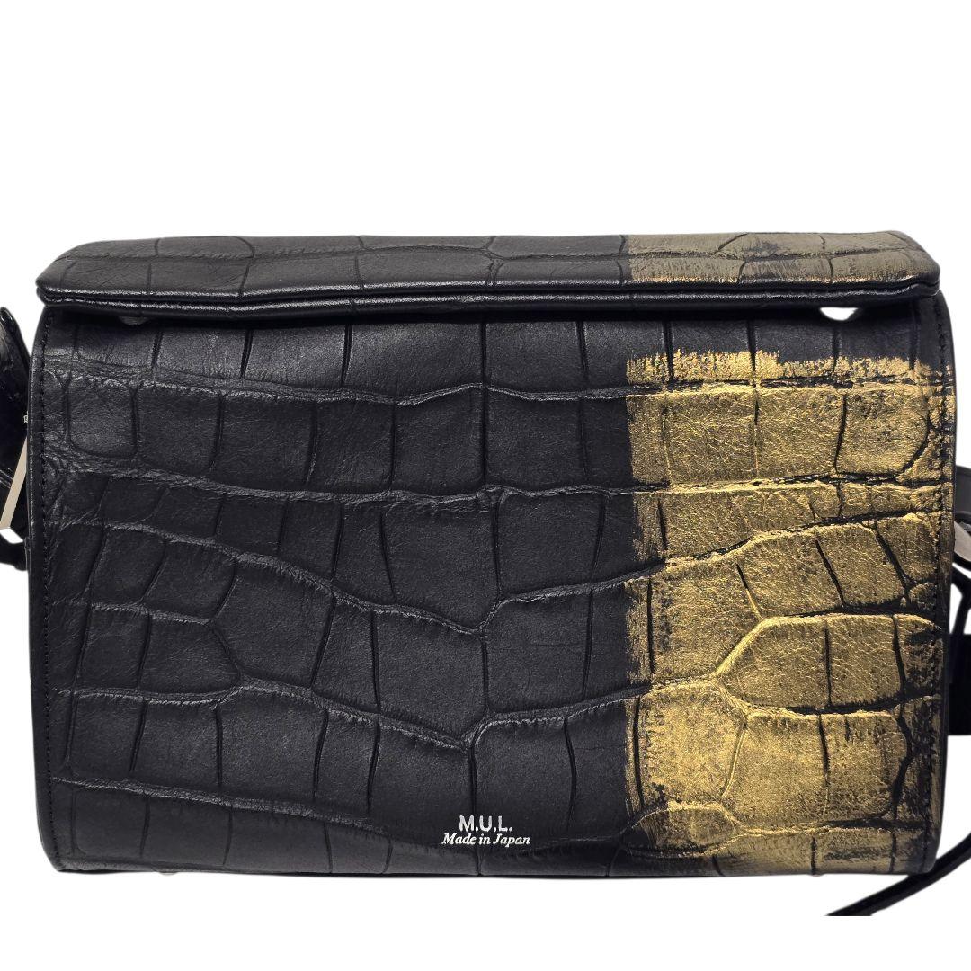 M.U.L クロコ型押し レザー ショルダーバッグ Y2K 日本製