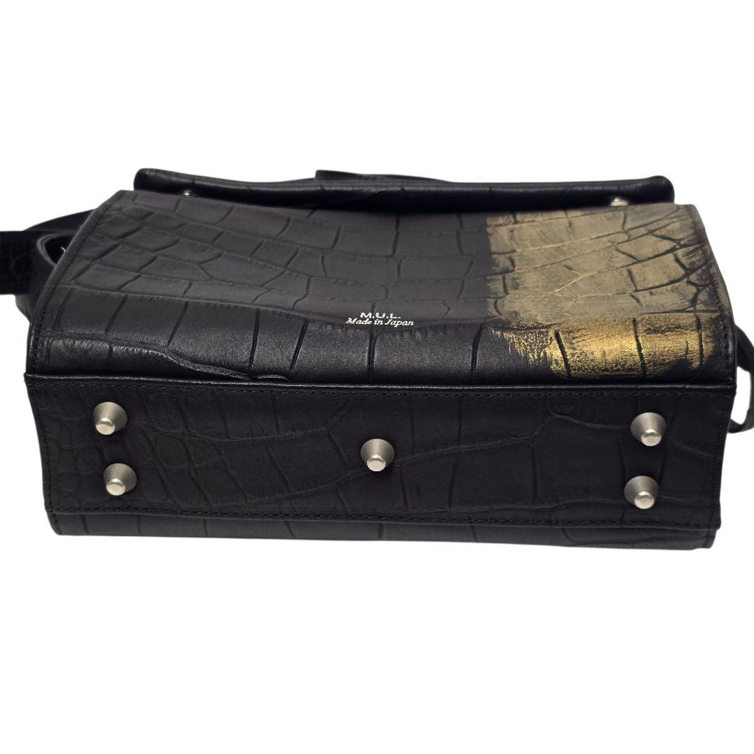 M.U.L クロコ型押し レザー ショルダーバッグ Y2K 日本製