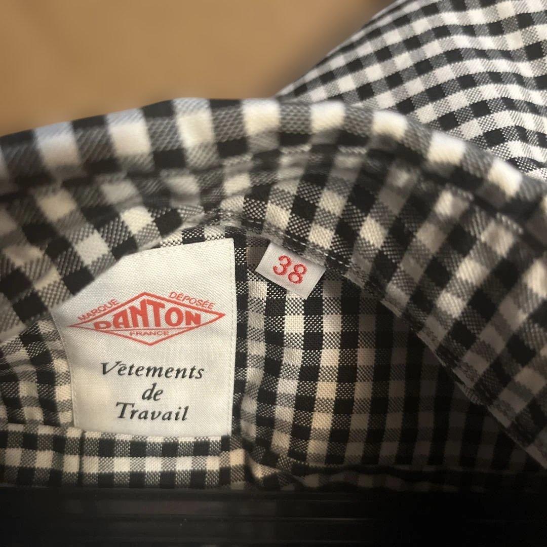 DANTON ブラック・ホワイトチェック長袖シャツ