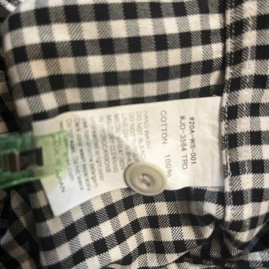 DANTON ブラック・ホワイトチェック長袖シャツ