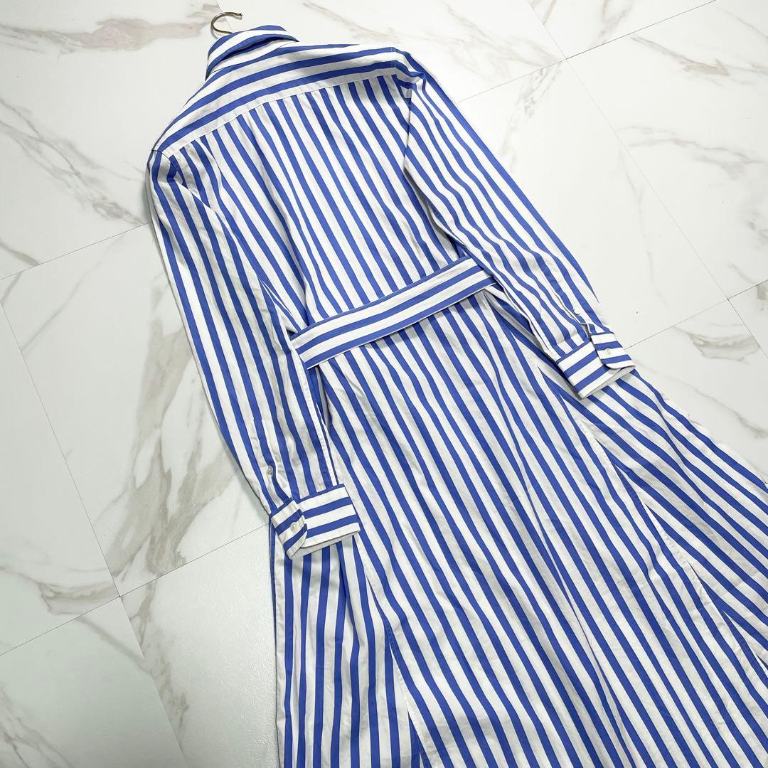 現行 QR付✨ラルフローレン ベルテッドストライプコットンシャツドレス 2023