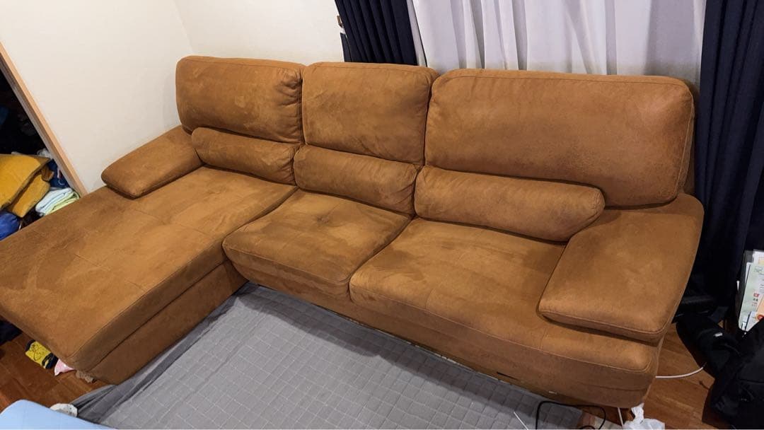 シーズロングソファ Rタイプ キャメル 279cm