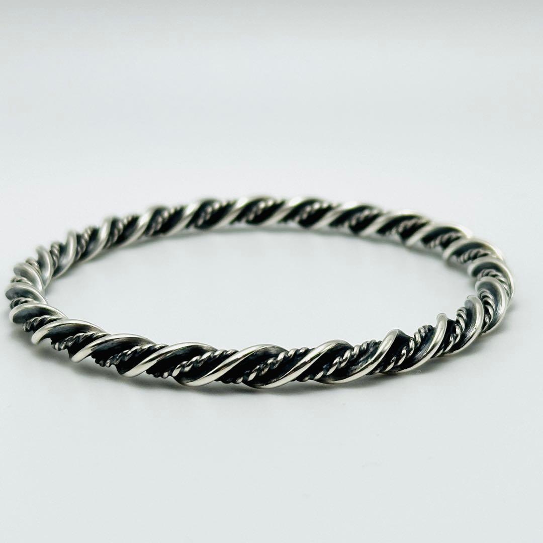   17A ツイスト　シルバー　バングル　925S ロープ