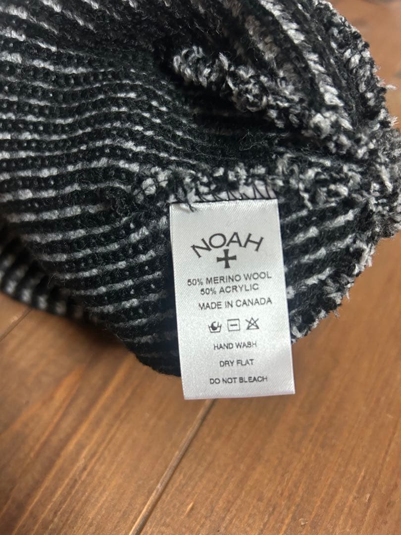 NOAH リブ編みニット帽 ブラック・グレー