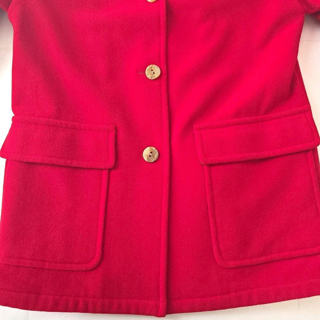 バーバリー カシミヤ混 コート ノバチェック 大きいサイズ 13 レッド