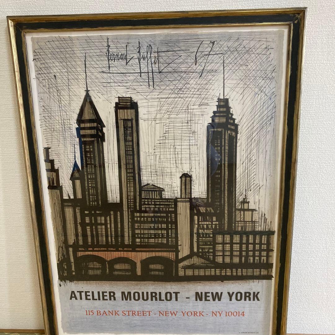 超希少作家サイン入り！ベルナールビュッフェ！オリジナルリトグラフ名作ニューヨーク