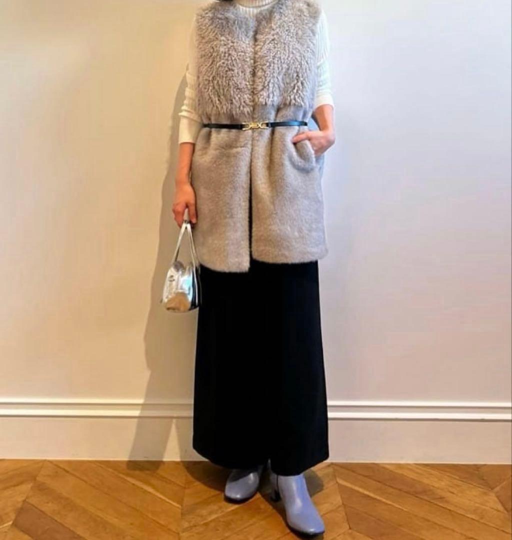 アルアバイル　ルルウィルビー フェイクファーコンビニットジレ