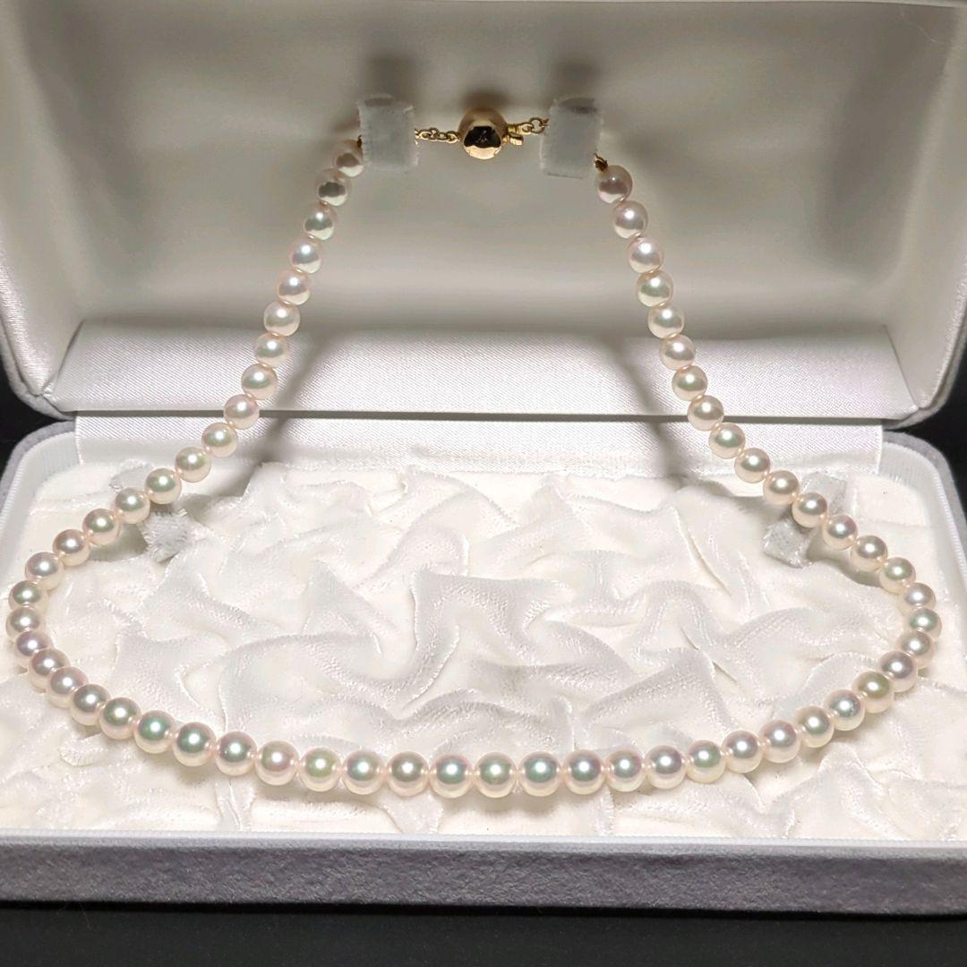 【MIKIMOTO K18】あこや真珠 ネックレス 約6.5-7.0mm 433