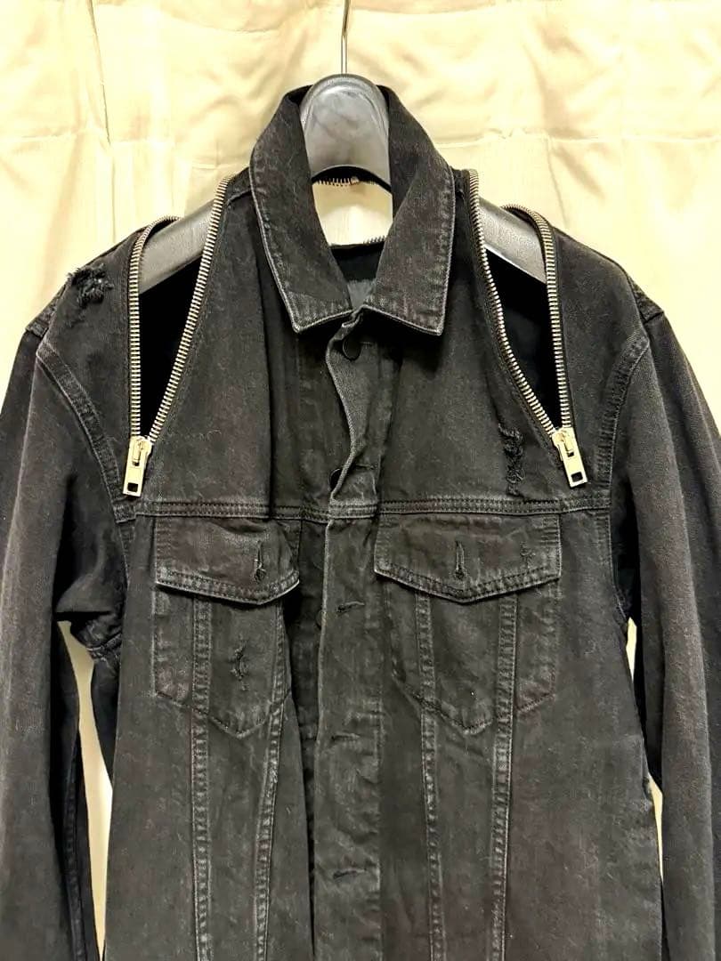 Alexander wangブラック ダメージ加工 デニムジャケット