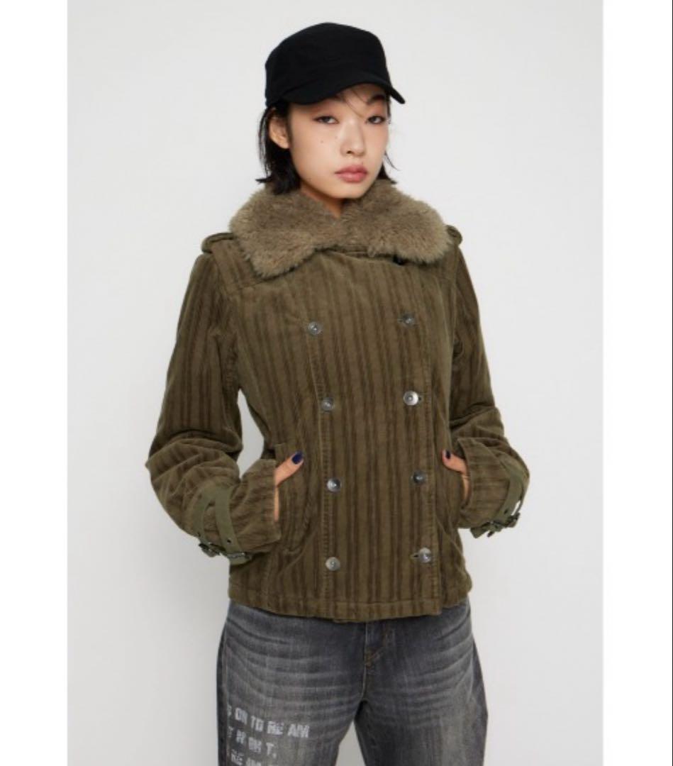 完売ラグアジェム LAGUAGEM コーデュロイボアジャケット カーキ アウター