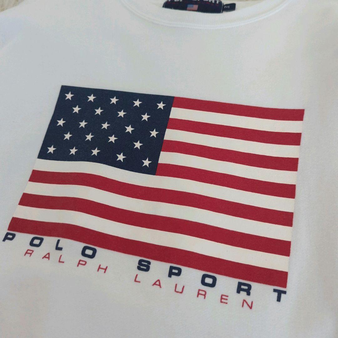 ポロスポーツラルフローレン スウェット 星条旗 ホワイト L相当