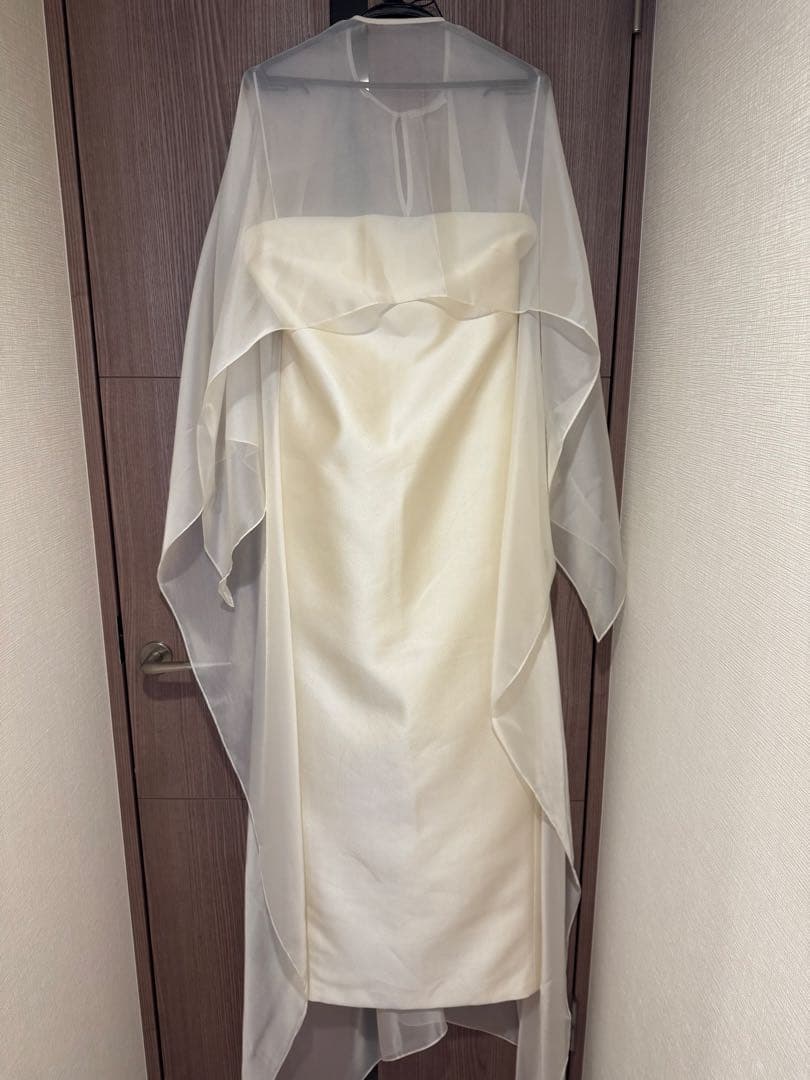 HUONG アイボリーシフォンロングドレス