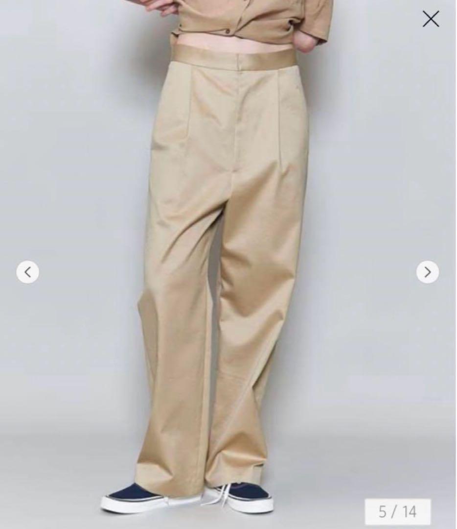 ROKU 6 ロク コットンチノパンツ 36 サイズ　ベージュ　ハイウエスト