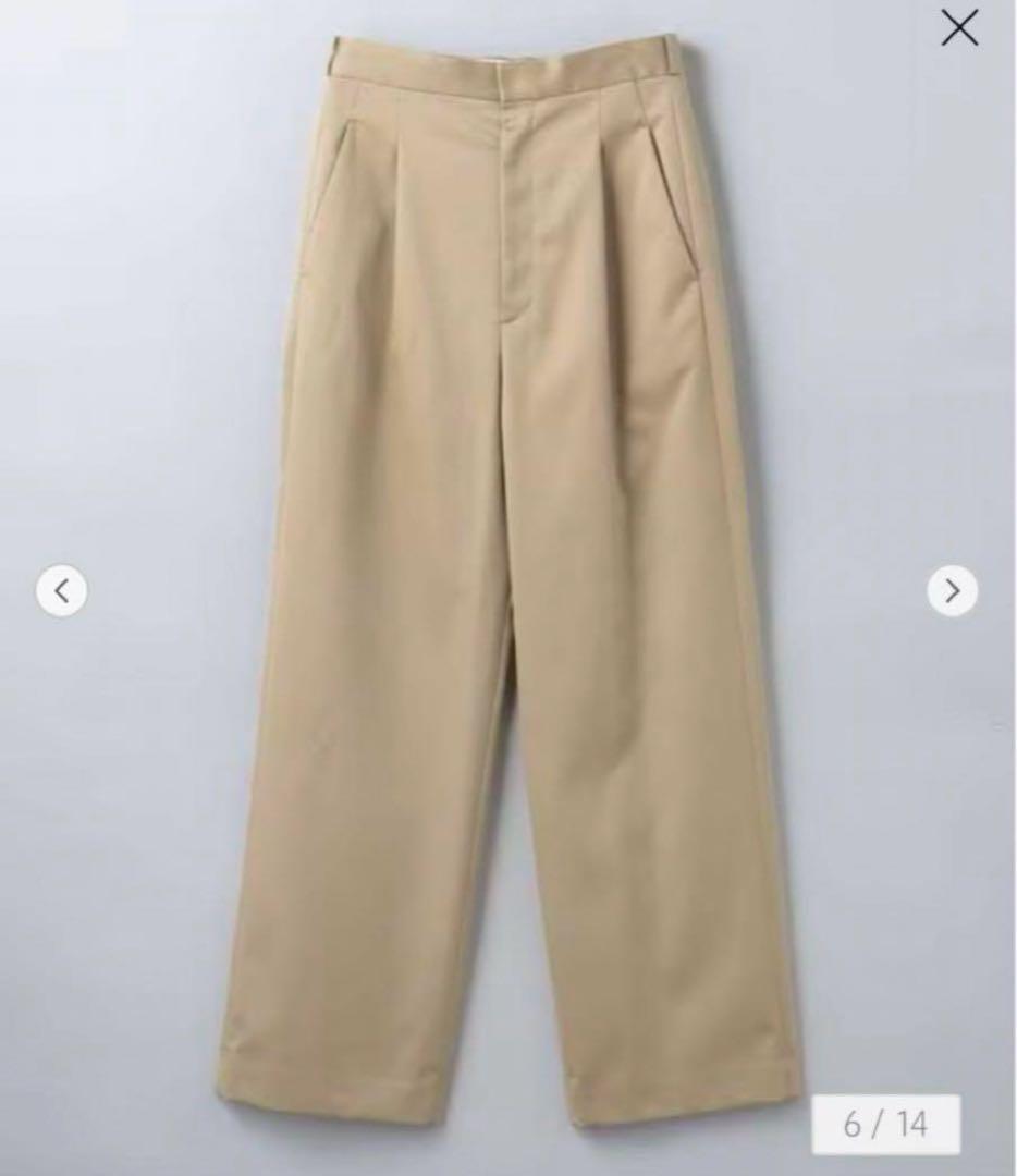 ROKU 6 ロク コットンチノパンツ 36 サイズ　ベージュ　ハイウエスト
