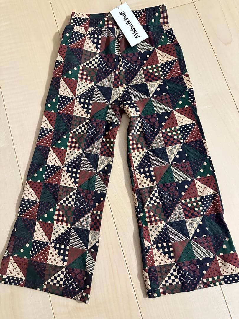 土日限定価格パッチワークパンツ　misha&puff 4y