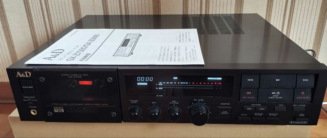 A&D GX-Z7000 カセットデッキ　取扱説明書付き　ジャンク品