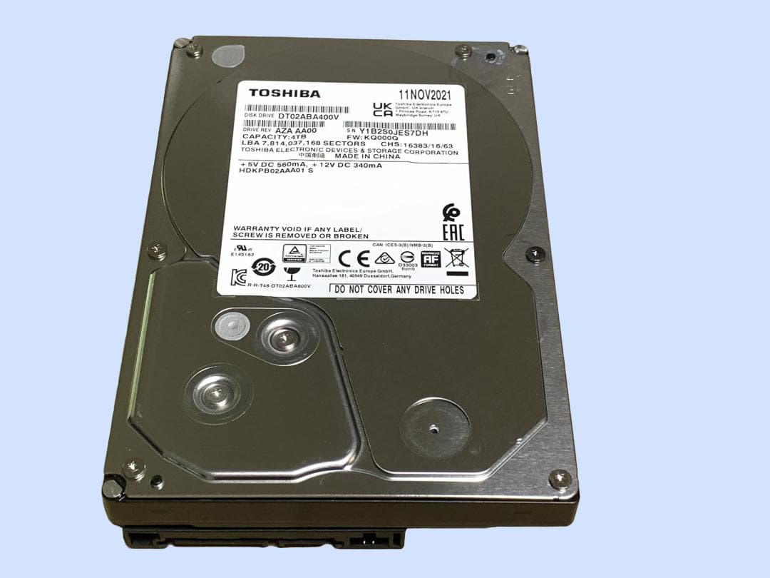 M9842 TOSHIBA DT02ABA400V HDD 4TB 3.5インチ