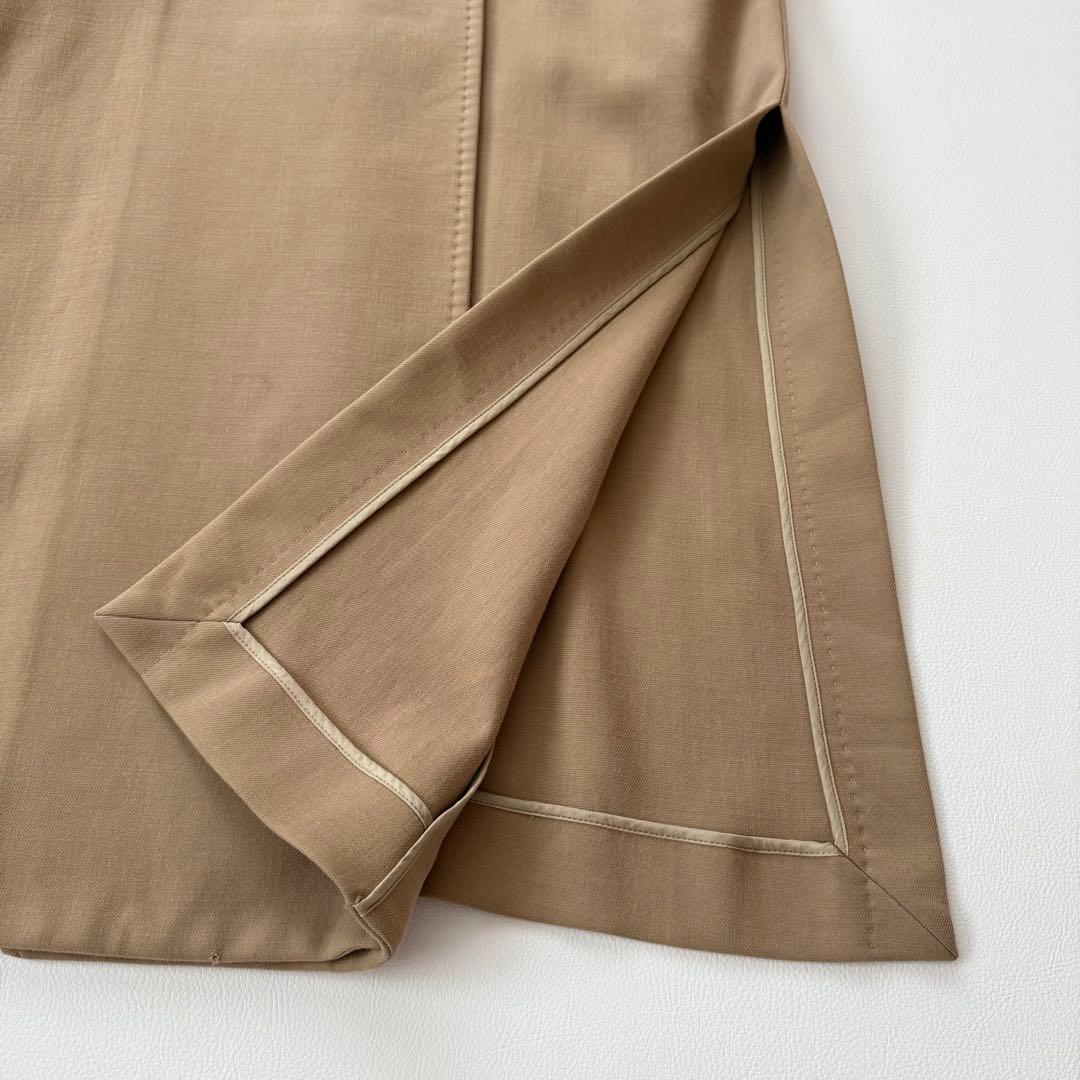 アドーア　ロングジレ　ダブルフェイス　サイドスリット　レイヤード　近年　ベージュ