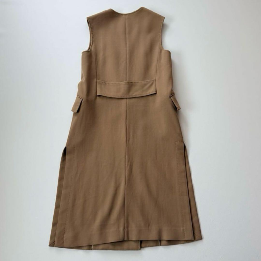 アドーア　ロングジレ　ダブルフェイス　サイドスリット　レイヤード　近年　ベージュ