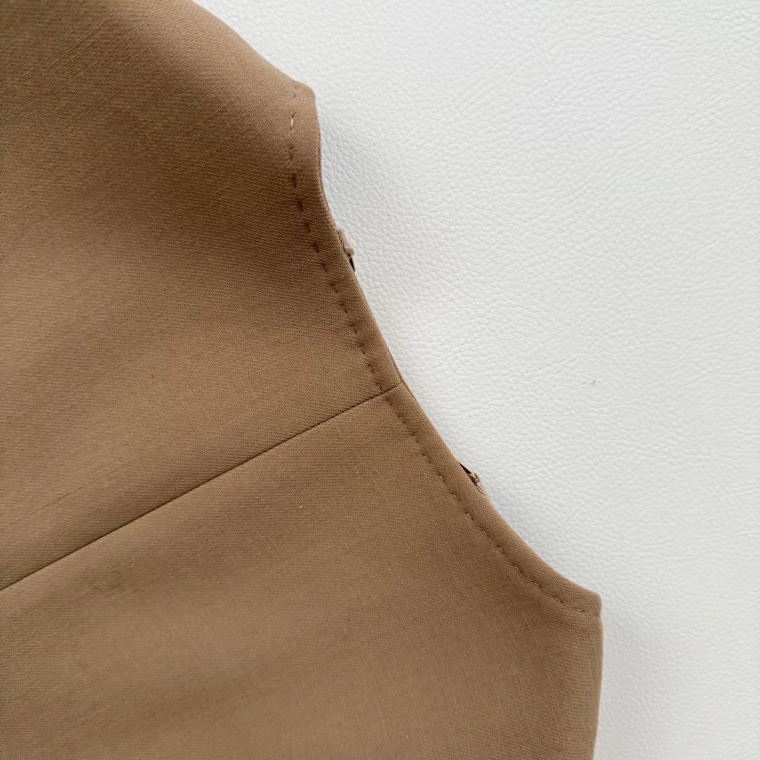 アドーア　ロングジレ　ダブルフェイス　サイドスリット　レイヤード　近年　ベージュ