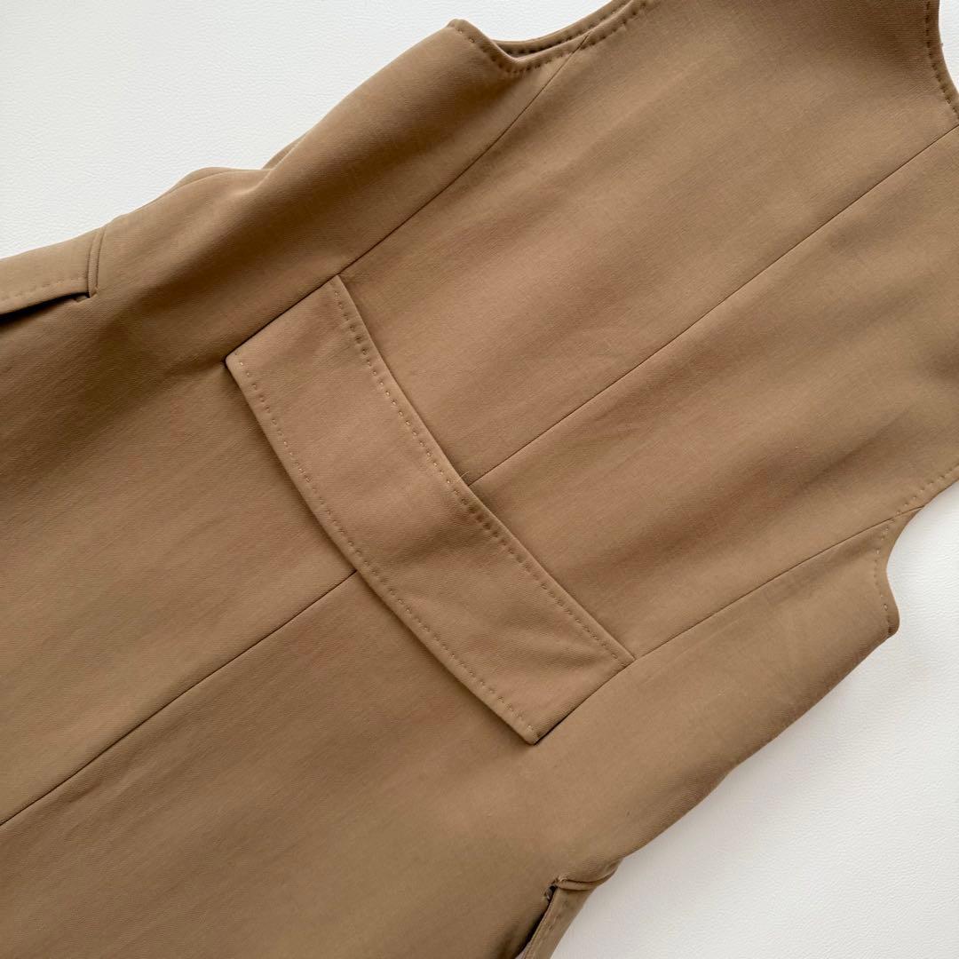 アドーア　ロングジレ　ダブルフェイス　サイドスリット　レイヤード　近年　ベージュ