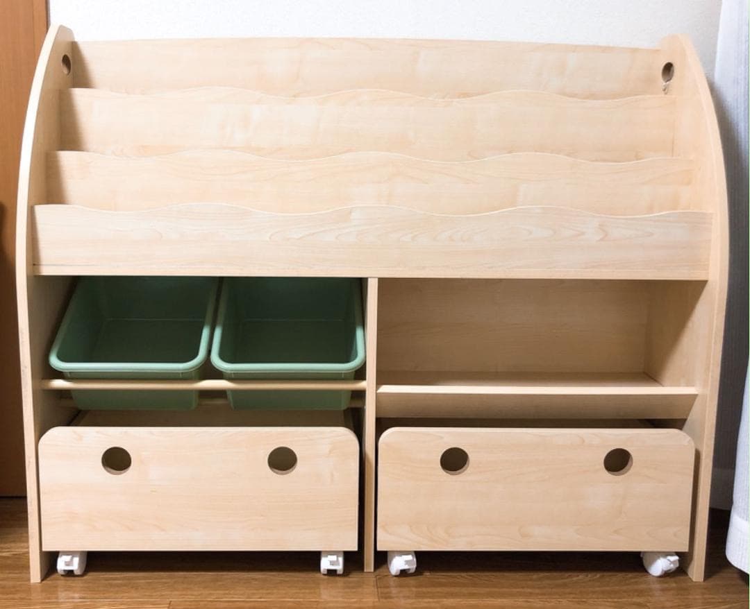 ☆値下げ(11,000円→)Toy&book ボックス2個つきおもちゃ絵本棚