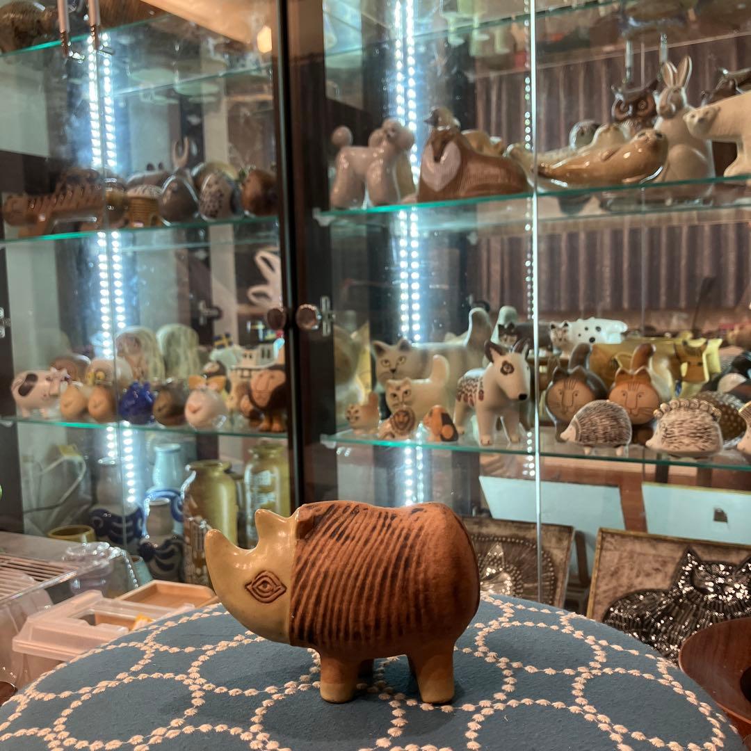 リサラーソン　MENAGERI グスタフスベリ　サイ　ヴィンテージ　置物　工芸品