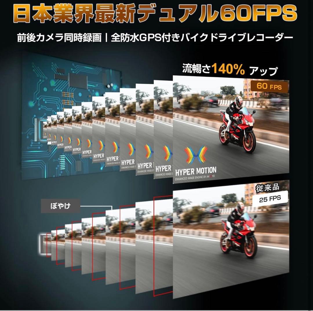 バイク専用設計　ドライブレコーダー　AKEEYO AKY-998G