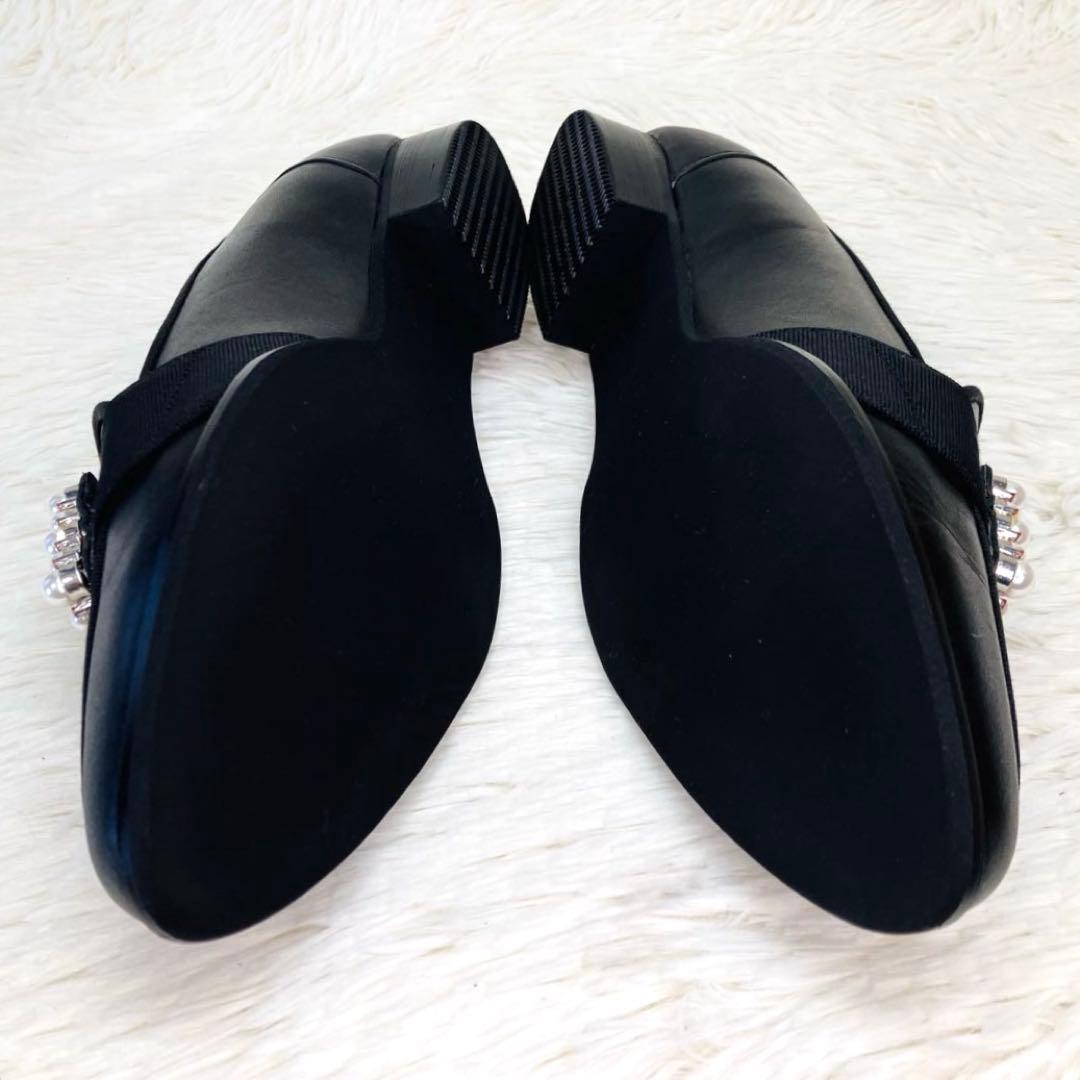 【未使用級】DIANA24㌢スクエアバックルパールジビュー　ポインテッドシボ革