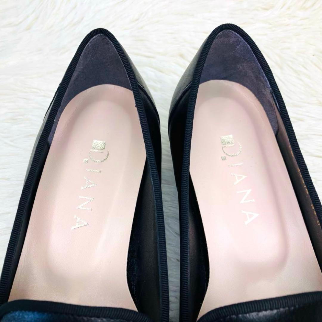 【未使用級】DIANA24㌢スクエアバックルパールジビュー　ポインテッドシボ革