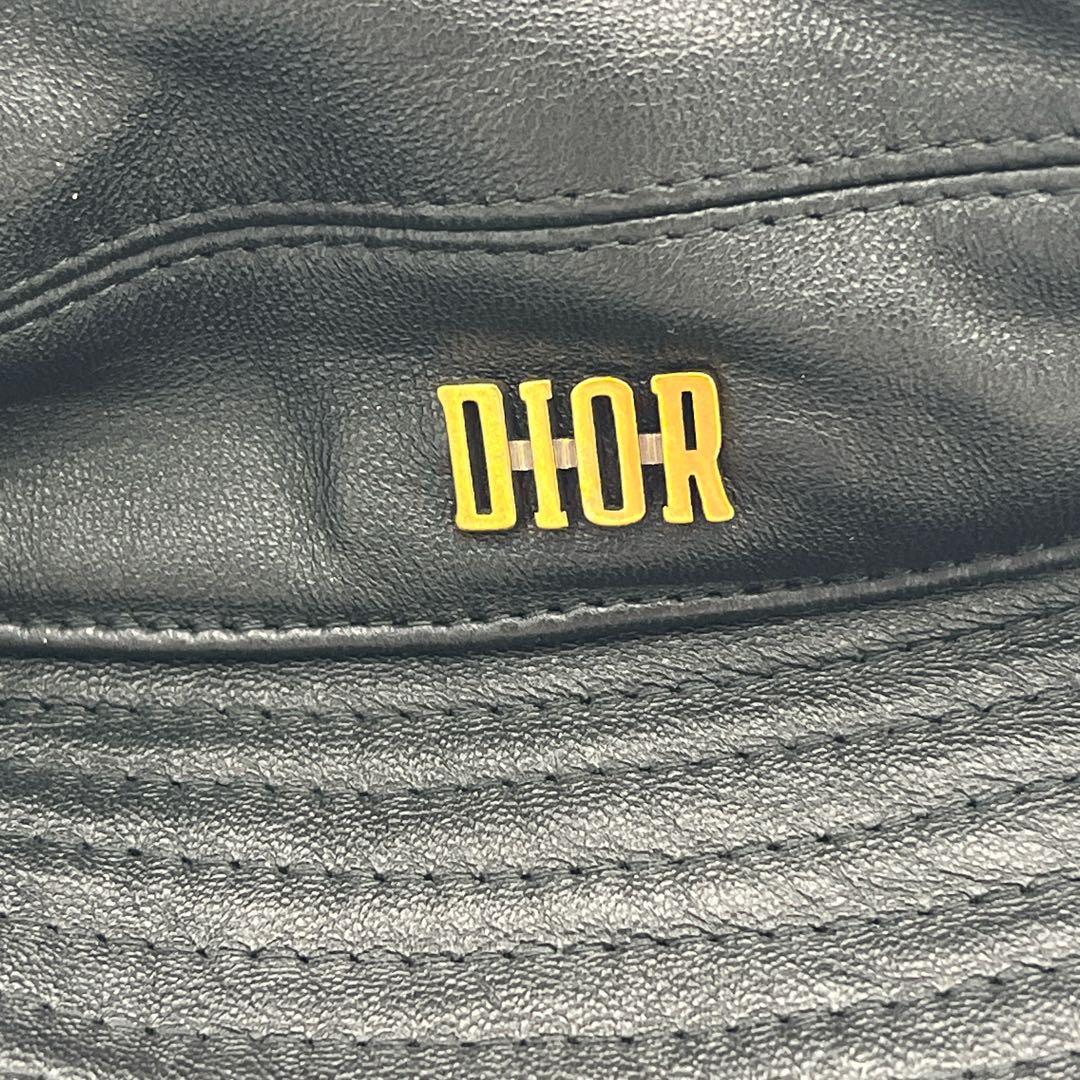 クリスチャンディオール Dior レザー バケットハット　チュール　ブランド帽子