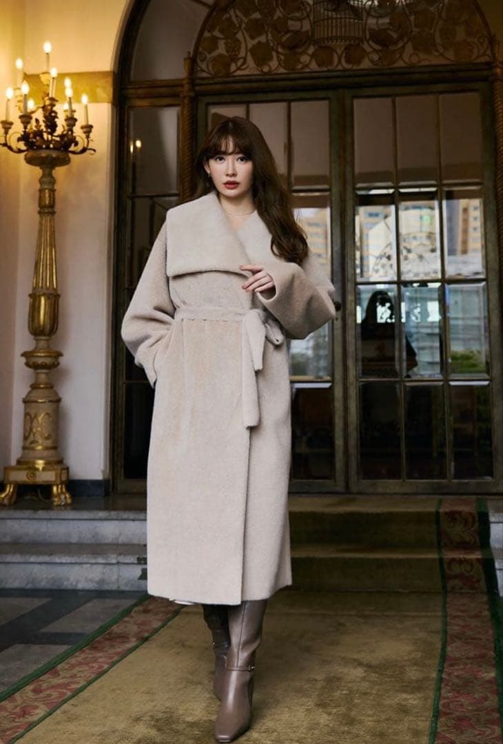 Herlipto Grace Wrap Coat ベージュ Mサイズ