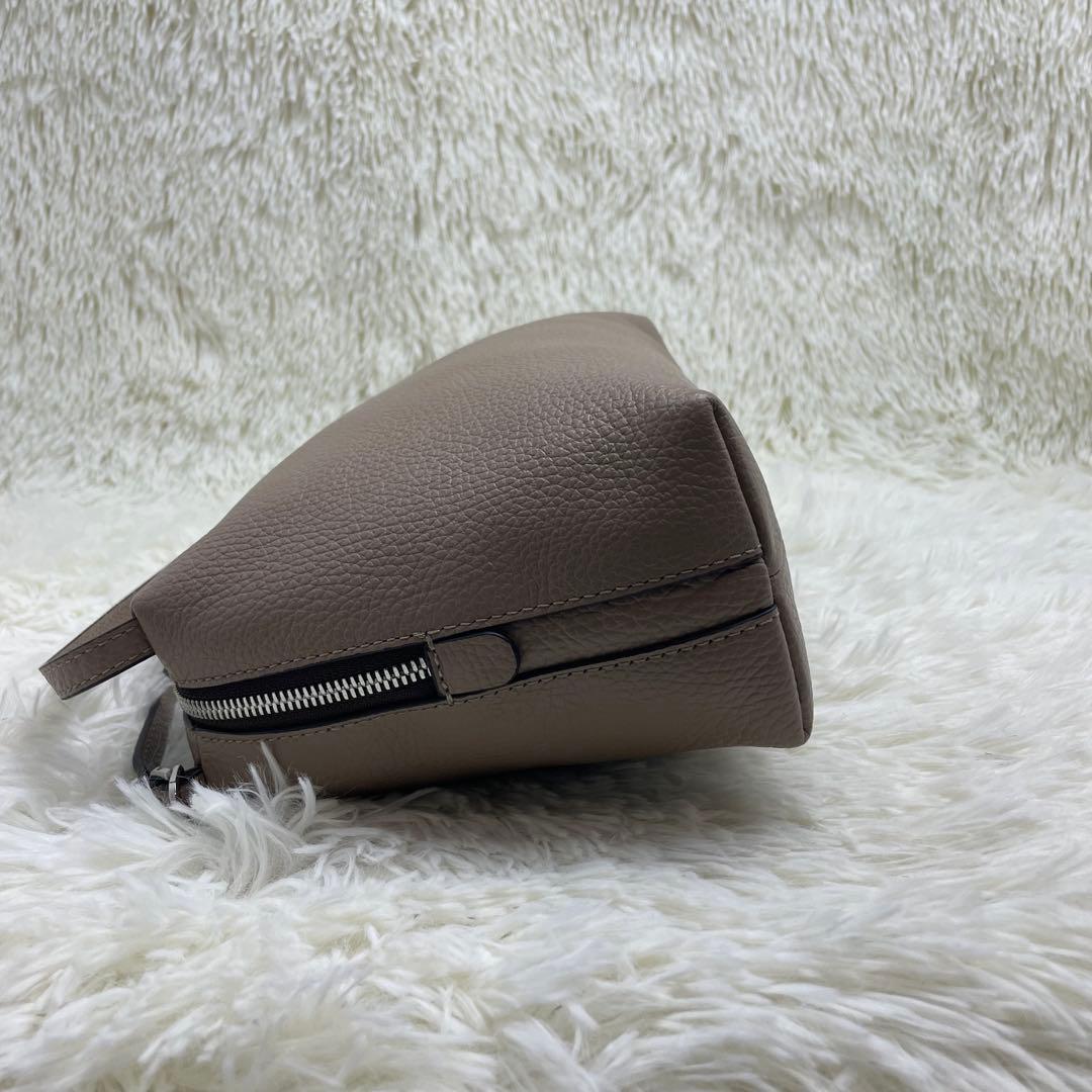 【美品】ジャンニキャリーニ アリファ 2way シボ革 グレージュ