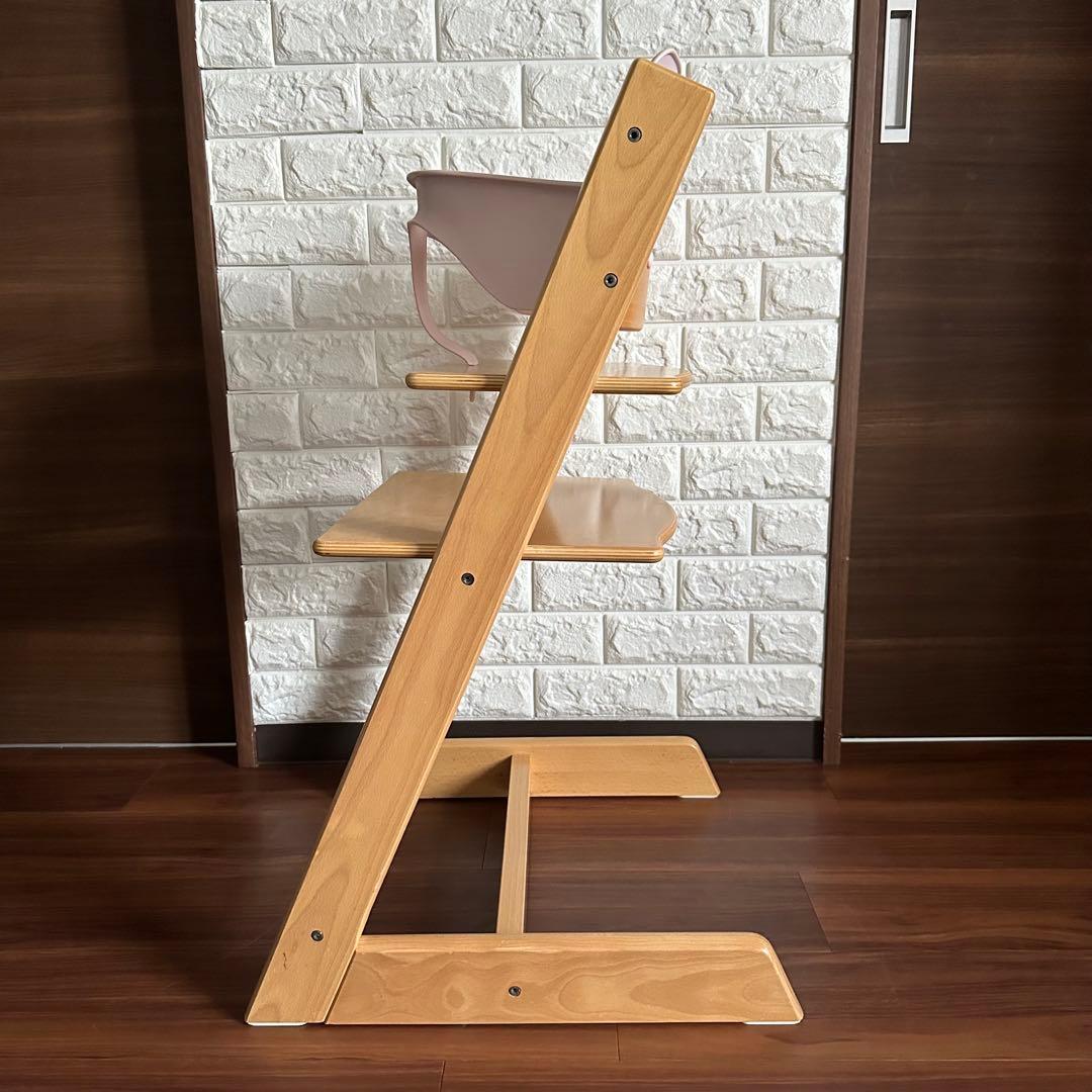 美品 ストッケ トリップトラップ ナチュラル シリアル3 ベビーセット ピンク