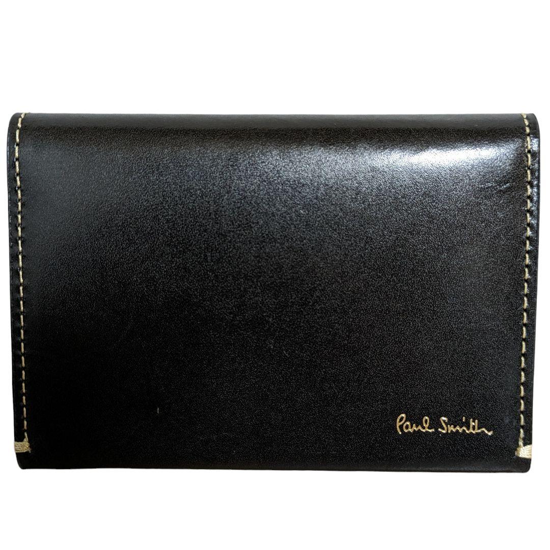 新品 ポールスミス 定期入れ パスケース ポリッシュカーフグループ ブラック